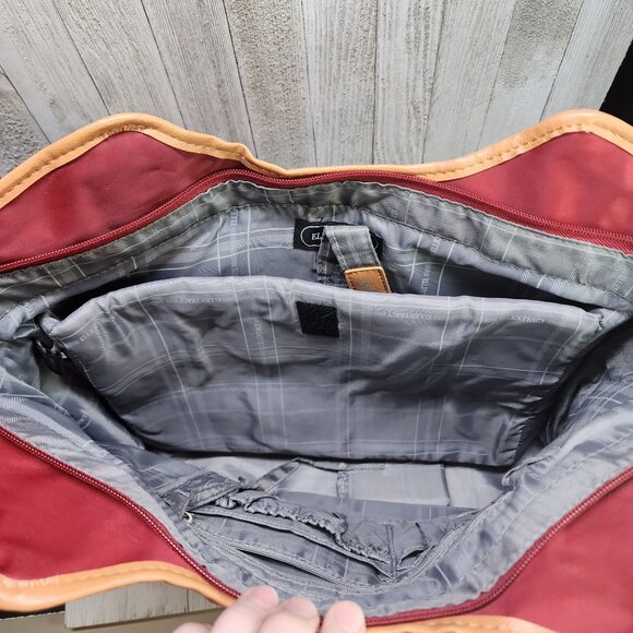 Ellen Tracy Laptop Tote Shoulder Handbag RED Zip Closure - Picture 3 of 8